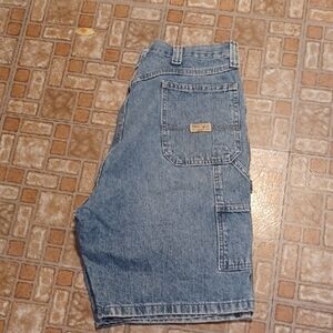 Wrangler Blue Denim Jeans Cargo Shorts Size 36